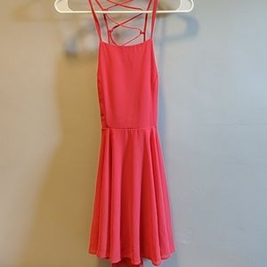 Coral dress, lace up back